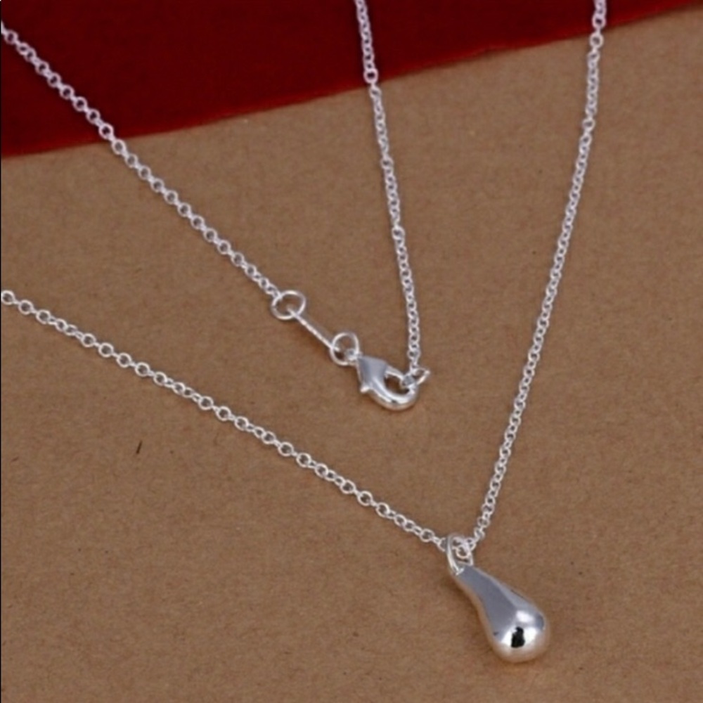 925 Sterling Silver Waterdrop Jewelry Set - Picture 4 of 6